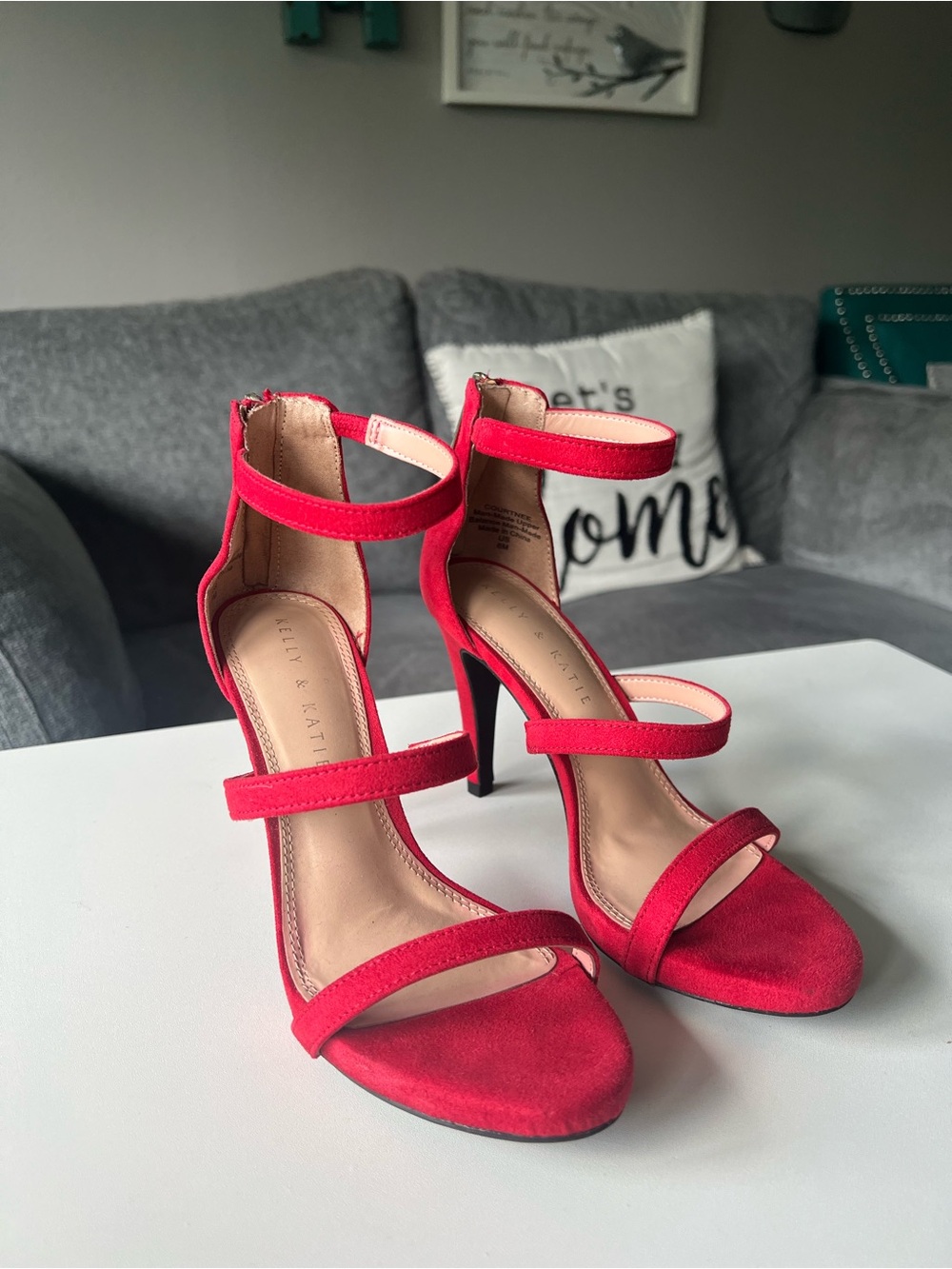 Red Strappy High Heel Sandals by Kelly & Katie Size 6